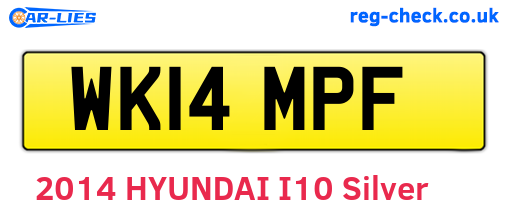 WK14MPF are the vehicle registration plates.