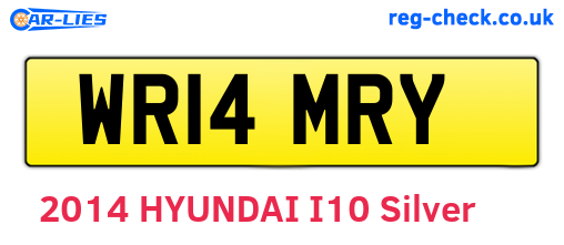 WR14MRY are the vehicle registration plates.