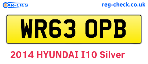 WR63OPB are the vehicle registration plates.