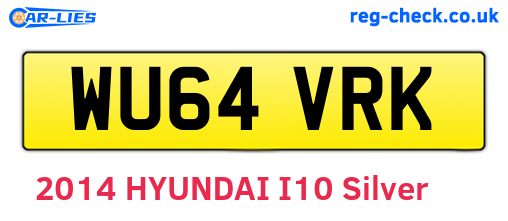 WU64VRK are the vehicle registration plates.