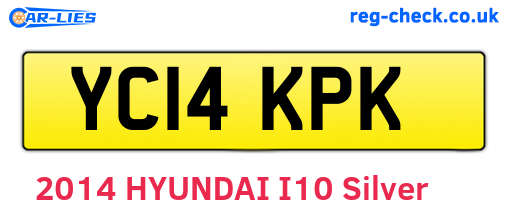 YC14KPK are the vehicle registration plates.