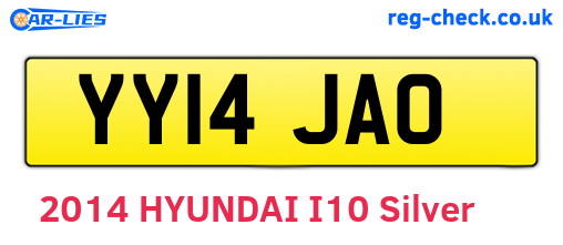 YY14JAO are the vehicle registration plates.