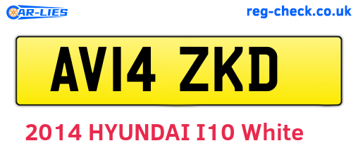 AV14ZKD are the vehicle registration plates.
