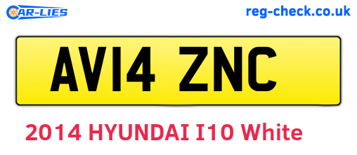 AV14ZNC are the vehicle registration plates.