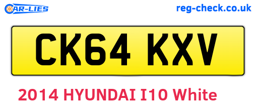 CK64KXV are the vehicle registration plates.