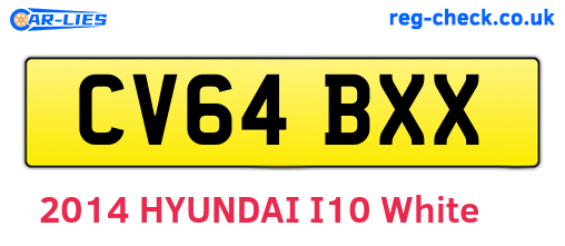 CV64BXX are the vehicle registration plates.