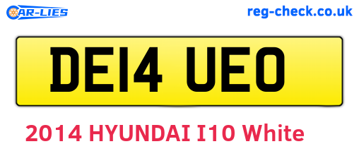 DE14UEO are the vehicle registration plates.