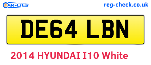 DE64LBN are the vehicle registration plates.