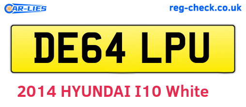 DE64LPU are the vehicle registration plates.