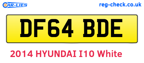 DF64BDE are the vehicle registration plates.