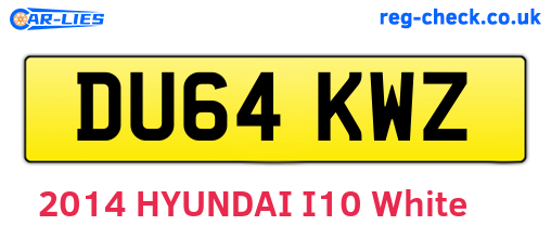 DU64KWZ are the vehicle registration plates.