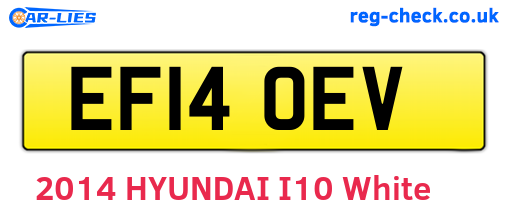 EF14OEV are the vehicle registration plates.