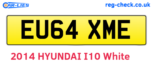 EU64XME are the vehicle registration plates.