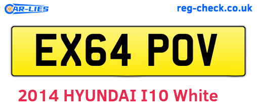 EX64POV are the vehicle registration plates.