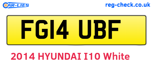 FG14UBF are the vehicle registration plates.