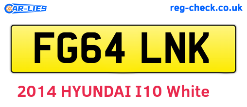 FG64LNK are the vehicle registration plates.