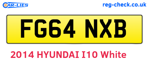 FG64NXB are the vehicle registration plates.