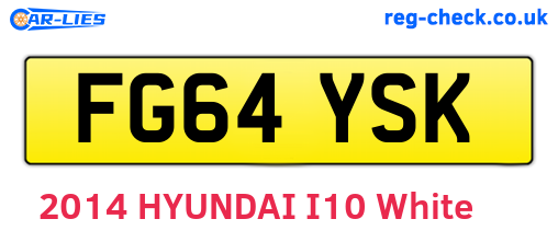 FG64YSK are the vehicle registration plates.