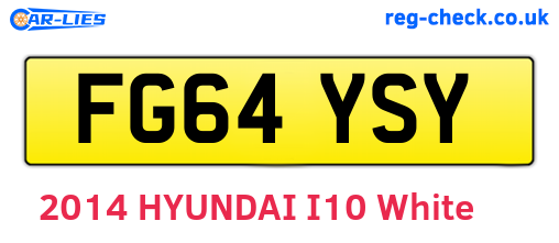FG64YSY are the vehicle registration plates.
