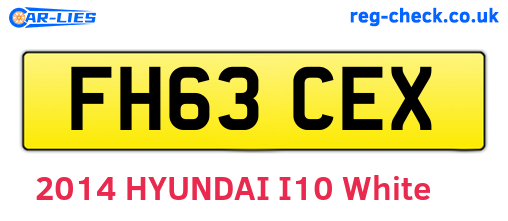 FH63CEX are the vehicle registration plates.