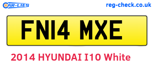 FN14MXE are the vehicle registration plates.
