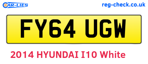 FY64UGW are the vehicle registration plates.