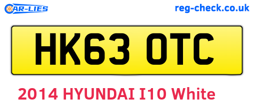 HK63OTC are the vehicle registration plates.