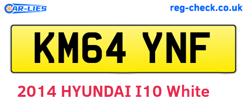 KM64YNF are the vehicle registration plates.