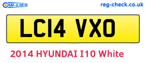 LC14VXO are the vehicle registration plates.
