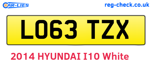LO63TZX are the vehicle registration plates.