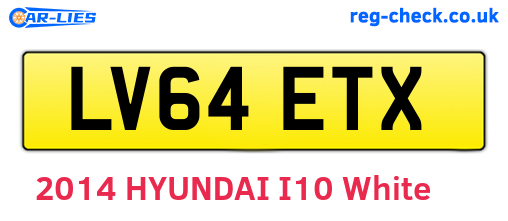 LV64ETX are the vehicle registration plates.