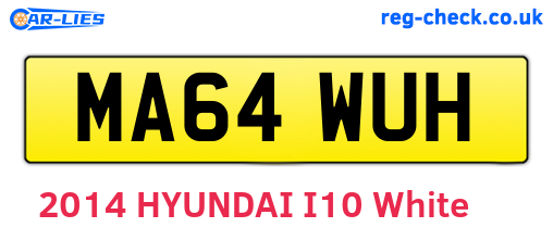 MA64WUH are the vehicle registration plates.