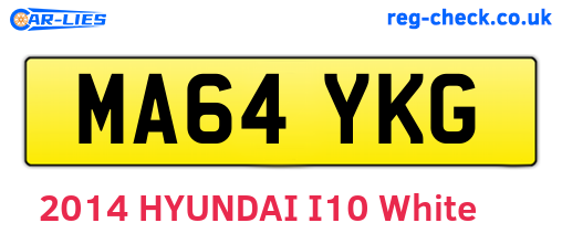 MA64YKG are the vehicle registration plates.