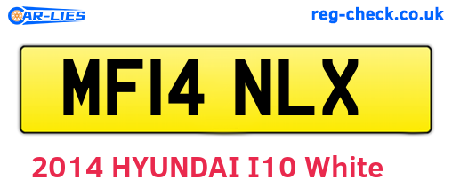 MF14NLX are the vehicle registration plates.