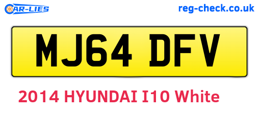 MJ64DFV are the vehicle registration plates.
