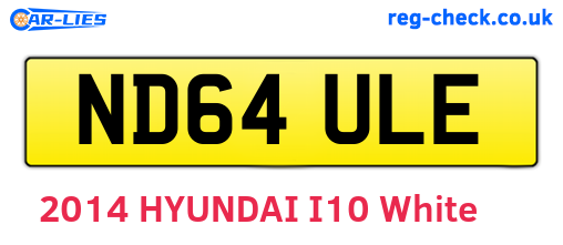 ND64ULE are the vehicle registration plates.