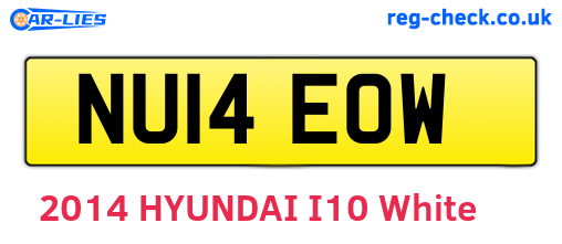 NU14EOW are the vehicle registration plates.
