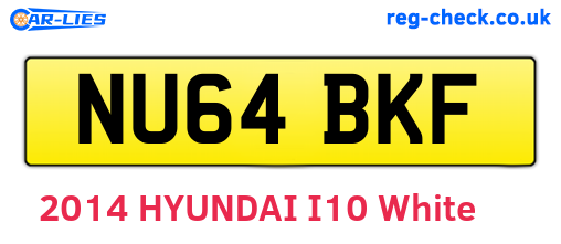 NU64BKF are the vehicle registration plates.