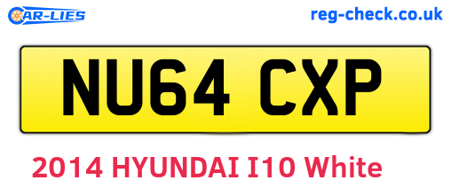 NU64CXP are the vehicle registration plates.