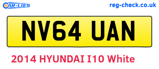 NV64UAN are the vehicle registration plates.