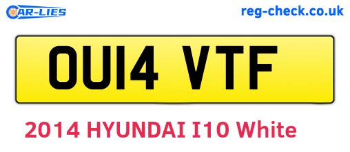 OU14VTF are the vehicle registration plates.