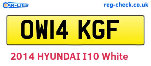 OW14KGF are the vehicle registration plates.