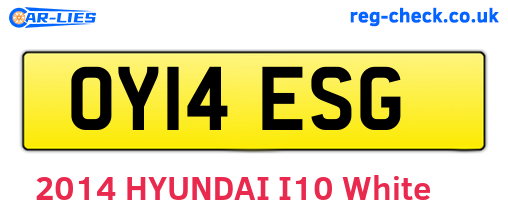 OY14ESG are the vehicle registration plates.