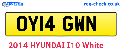 OY14GWN are the vehicle registration plates.