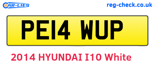 PE14WUP are the vehicle registration plates.