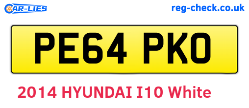 PE64PKO are the vehicle registration plates.