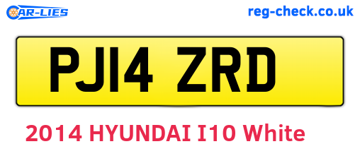 PJ14ZRD are the vehicle registration plates.