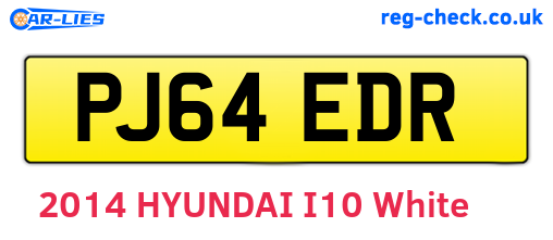 PJ64EDR are the vehicle registration plates.