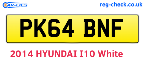 PK64BNF are the vehicle registration plates.