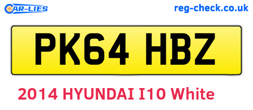 PK64HBZ are the vehicle registration plates.